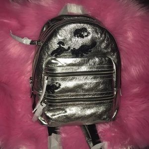 Marc Jacobs Silver Gotham Flocked Animals Backpack